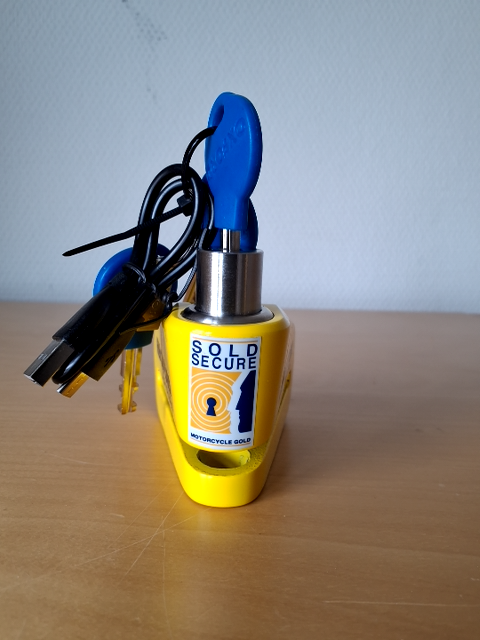 Skivebremselås med alarm